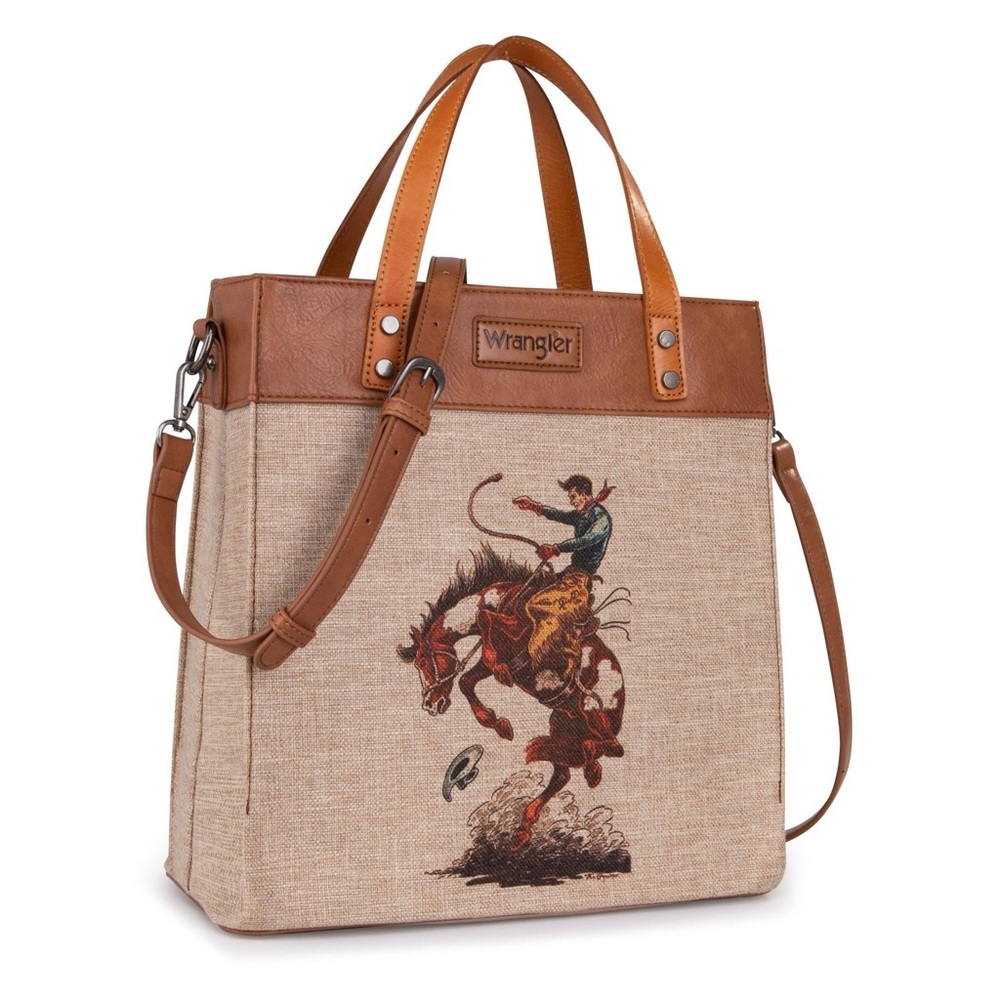 Wrangler Art Print Canvas Tote/Crossbody: Your Ultimate Western Accessory